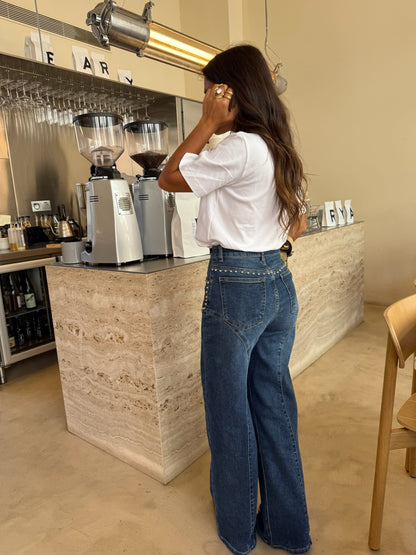 Vaquero Wide Leg Rivet