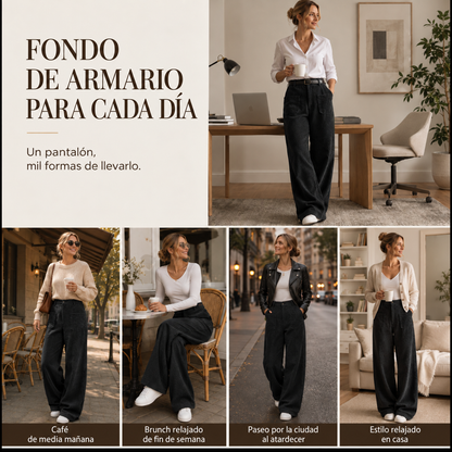 Vera | Pantalón de pana de tiro alto y pernera ancha