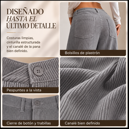 Vera | Pantalón de pana de tiro alto y pernera ancha